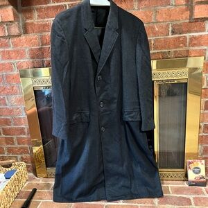 Men's Edinburgh Dark Gray 100% Wool Overcoat